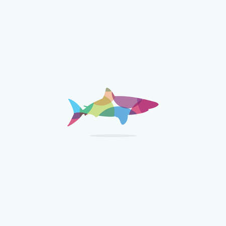 Fish vector logo design, dolphin icon.のイラスト素材