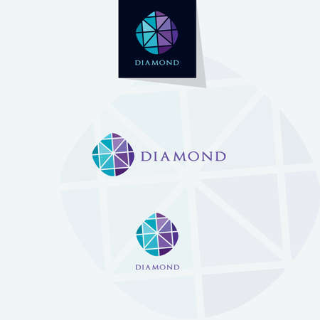 Diamond logo design, Crushing abstract pattern. Colorful precious stone logotype. Jewelry shop logo.のイラスト素材