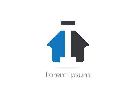 Real Estate I letter logo design, letter i in home vector icon.のイラスト素材