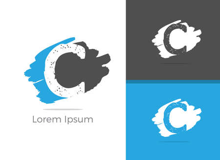 Spa and Salon C letter logo design, letter C in zen vector icon.のイラスト素材