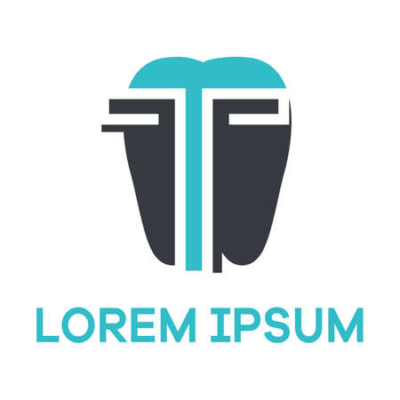 Letter t in tooth shape vector illustration.のイラスト素材