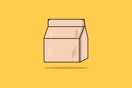 Delivery paper bag vector icon illustration. Delivery service objects icon design concept. Food delivery, Restaurant service, Fast delivery, Home service, Food packaging, Paper bagのイラスト素材