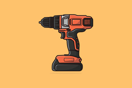 Manual Electric Drill with Screwdriver vector illustration. Tools object icon concept. Repairing...