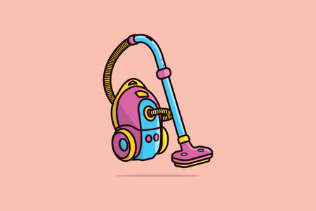 Home Vacuum Cleaner Machine vector illustration. Cleaning service object icon concept. Electrical vacuum cleaner. Equipment for house cleaning tool device vector design withのイラスト素材