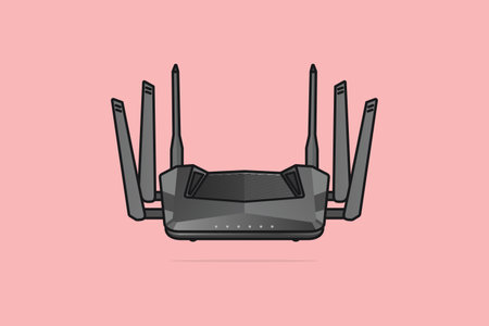 Modern Internet Router Technology Device vector illustration. Technology object icon concept....