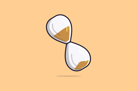 Hourglass with Sand Countdown vector illustration. Business and time object icon concept. Sandglass with sand inside to measure time vector design with shadow.のイラスト素材