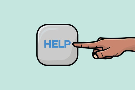 Human Hand Showing Help Sign Board vector illustration. People hands with various gestures vector design. People objects icon concept.のイラスト素材