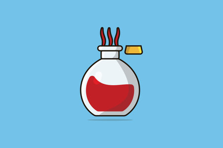 Witch Open Potion Bottle vector illustration. Science object icon concept. Halloween potion icon....