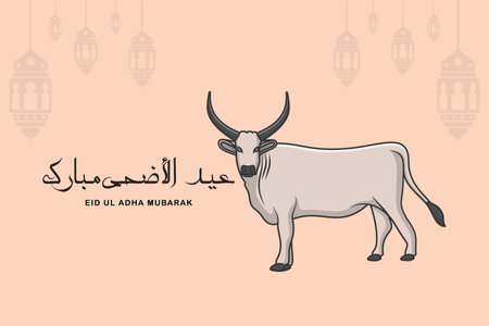 Farm Cow Standing on ground vector illustration. Animal nature icon concept. Milk, dairy, farm product design element. Dairy farm cow logo design.のイラスト素材