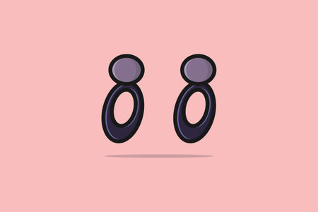 Round shape earrings jewelry vector illustration. Beauty fashion objects icon concept. New arrival women jewelry earrings with gemstone vector design.のイラスト素材