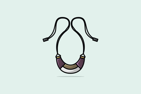 Modern Simple Woman Necklace Design vector illustration. Beauty fashion objects icon concept. Girls fashion Necklace vector design.のイラスト素材