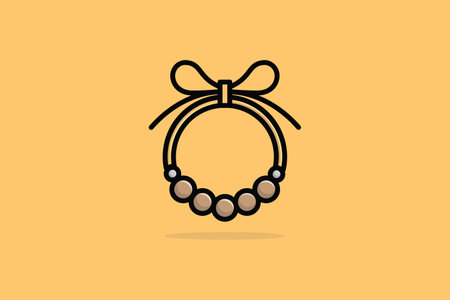 Women Evening Party Necklace vector illustration. Beauty fashion objects icon concept. Girls fashion necklace vector design isolated on orange background.のイラスト素材