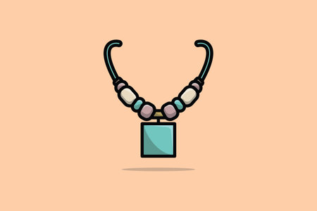 Girls Beautiful Neck Necklace vector illustration. Beauty fashion objects icon concept. New arrival women party necklace vector design.のイラスト素材