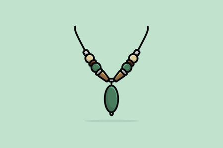 Female Fashion Elegant Beads Necklace vector illustration. Beauty fashion objects icon concept. Stylish and casual trendy necklace vector design.のイラスト素材