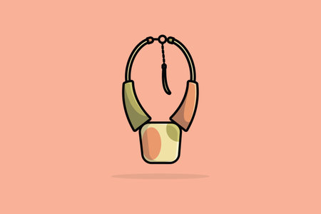 Modern Simple Colorful Woman Necklace vector illustration. Beauty fashion objects icon concept. Girls fashion neck necklace vector design.のイラスト素材