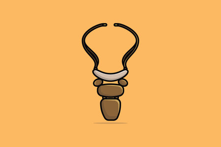 Lady Beautiful Beads Necklace vector illustration. Beauty fashion objects icon concept. New arrival women evening event necklace vector design.のイラスト素材