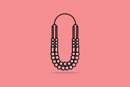 Trendy Beads Necklace or Female accessory fashion Necklace vector illustration. Beauty fashion objects icon concept. Girls fashion neck necklace vector design.のイラスト素材