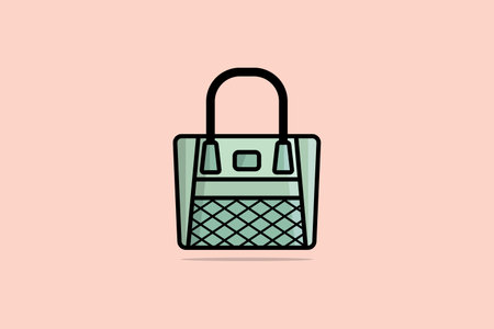 Trendy Handbags or Female accessory fashion bags vector illustration. Beauty fashion objects icon concept. Girls fashion purse vector design.のイラスト素材