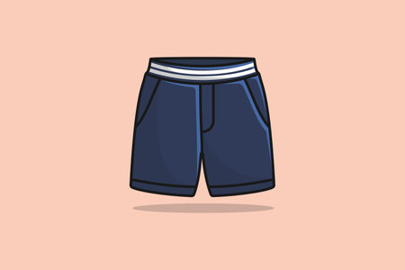 Men Sports and Swimming Shorts With Compression Leggings Inner Tight Shorts vector illustration. Fashion objects icon concept. Boys swimming short knicker vector design with shadow.のイラスト素材