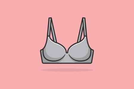 Vibrant Asymmetric Gym Bra For Women And Girls Wear vector illustration. Sports and fashion objects icon concept. Girls underwear bra vector design with shadow.のイラスト素材