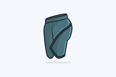Running Game or Exercise Short Knicker vector illustration. Fashion objects icon concept. Boys comfortable shorts with compression leggings inner tight vector design with shadow.のイラスト素材