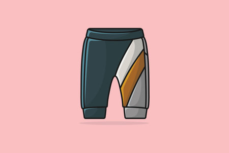 Gym Wear Causal Short Knicker vector illustration. Sports and Fashion objects icon concept. Boys comfortable shorts knicker vector design with shadow.のイラスト素材