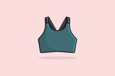 Sports and Gym Bra For Women and Girls Wear vector illustration. Sports and fashion objects icon concept. Girls sports bra vector design with shadow.のイラスト素材