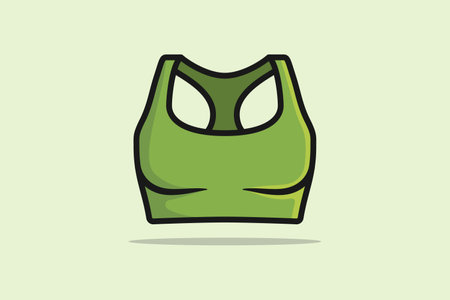 Sports and Gym Bra For Women and Girls Wear vector illustration. Sports and fashion objects icon concept. Girls sports bra vector design with shadow.のイラスト素材