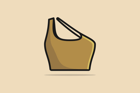 Vibrant Asymmetric Gym Bra For Women And Girls Wear vector illustration. Sports and fashion objects icon concept. Girls underwear bra vector design with shadow.のイラスト素材