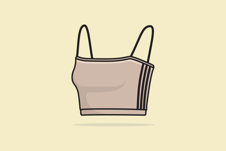 Vibrant Asymmetric Gym Bra For Women vector illustration. Sports and fashion objects icon concept. Sports and gym bra for women and girls Wear vector design with shadow.のイラスト素材