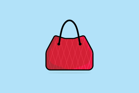Female Fashion Elegant Bags and Purse vector illustration. Beauty fashion objects icon concept. Stylish and casual trendy handbag vector design.のイラスト素材