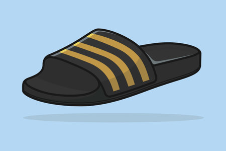 Men Beach Footwear Slipper Shoe vector illustration. Beauty fashion objects icon concept. Colorful flip flop slipper slipper shoe vector design.のイラスト素材