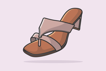 Girls Beautiful Footwear Slipper vector illustration. Beauty fashion objects icon concept. New arrival women party slipper shoe vector design.のイラスト素材