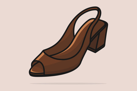 Stylish Ladies Sandal Shoe for Fashion vector illustration. Beauty fashion objects icon concept. Elegant ladies bright leather footwear sandal vector design.のイラスト素材