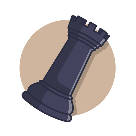 Chess Rook Cartoon Vector Icon Illustration. Sport Object Icon Concept Isolated Premium Vector. Flat Cartoon Styleのイラスト素材