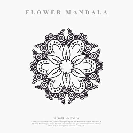Flower Mandala. Vintage decorative elements. Oriental pattern, vector illustration.のイラスト素材