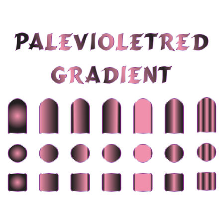 palevioletred gradient shapes on white background including rounded rectangles circles and rounded top rectanglesのイラスト素材