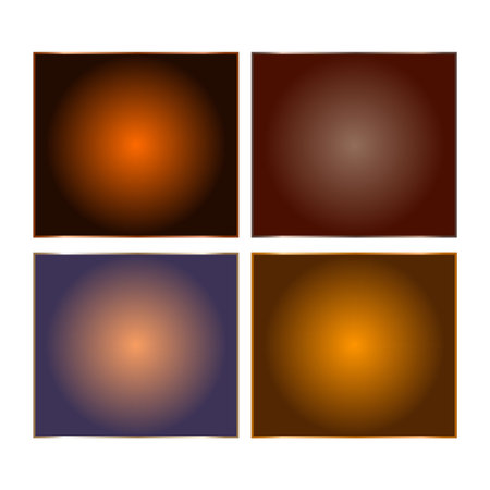 four squares with gradient fills in orange brown and purple hues, each square having a defined border lineのイラスト素材