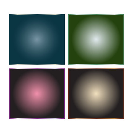 four square frames with gradients of blue green pink and beige colors on a white background displayのイラスト素材
