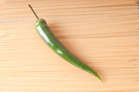 Hot green pepper and spaghetti