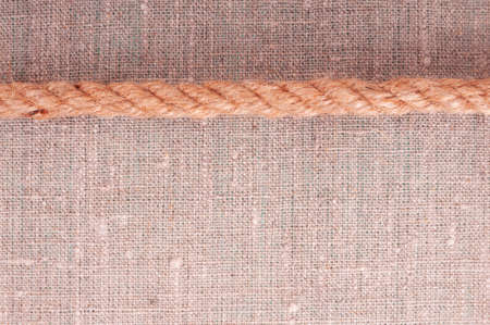 Marine rope on sackclothの写真素材