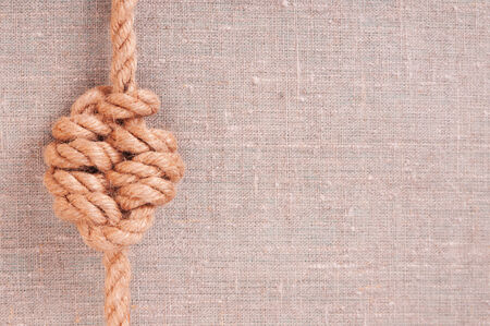 Marine rope on sackclothの写真素材