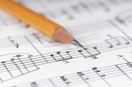 Sheet sheet and pencil, shallow DOFの写真素材