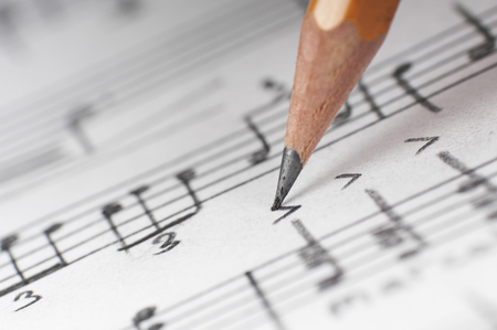 Sheet sheet and pencil, shallow DOFの写真素材