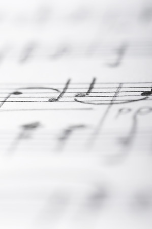Handwritten musical notes, shallow DOFの写真素材