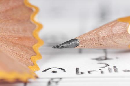 Sheet sheet and pencil, shallow DOFの写真素材