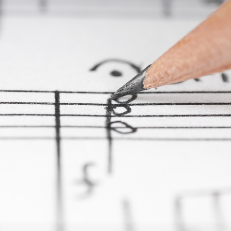 Sheet sheet and pencil, shallow DOFの写真素材