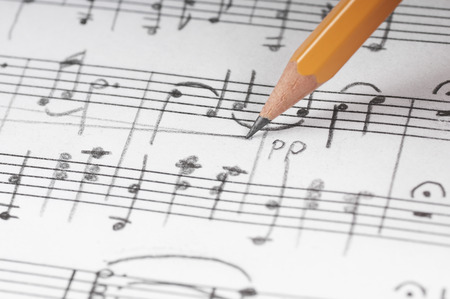 Sheet sheet and pencil, shallow DOFの写真素材