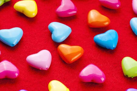 Background on Valentine's Day with colorful hearts