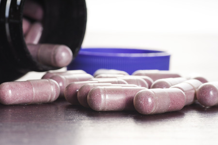 drugs and pills on the tableの写真素材
